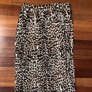 Banana Republic Pleated Leopard Print Skirt